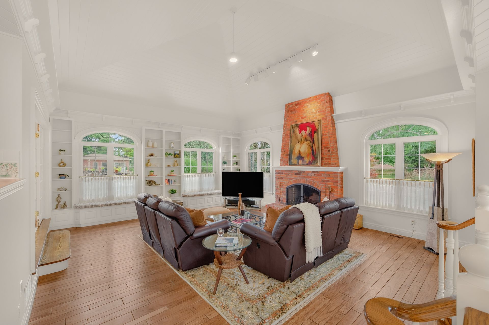 Family room with fireplace
