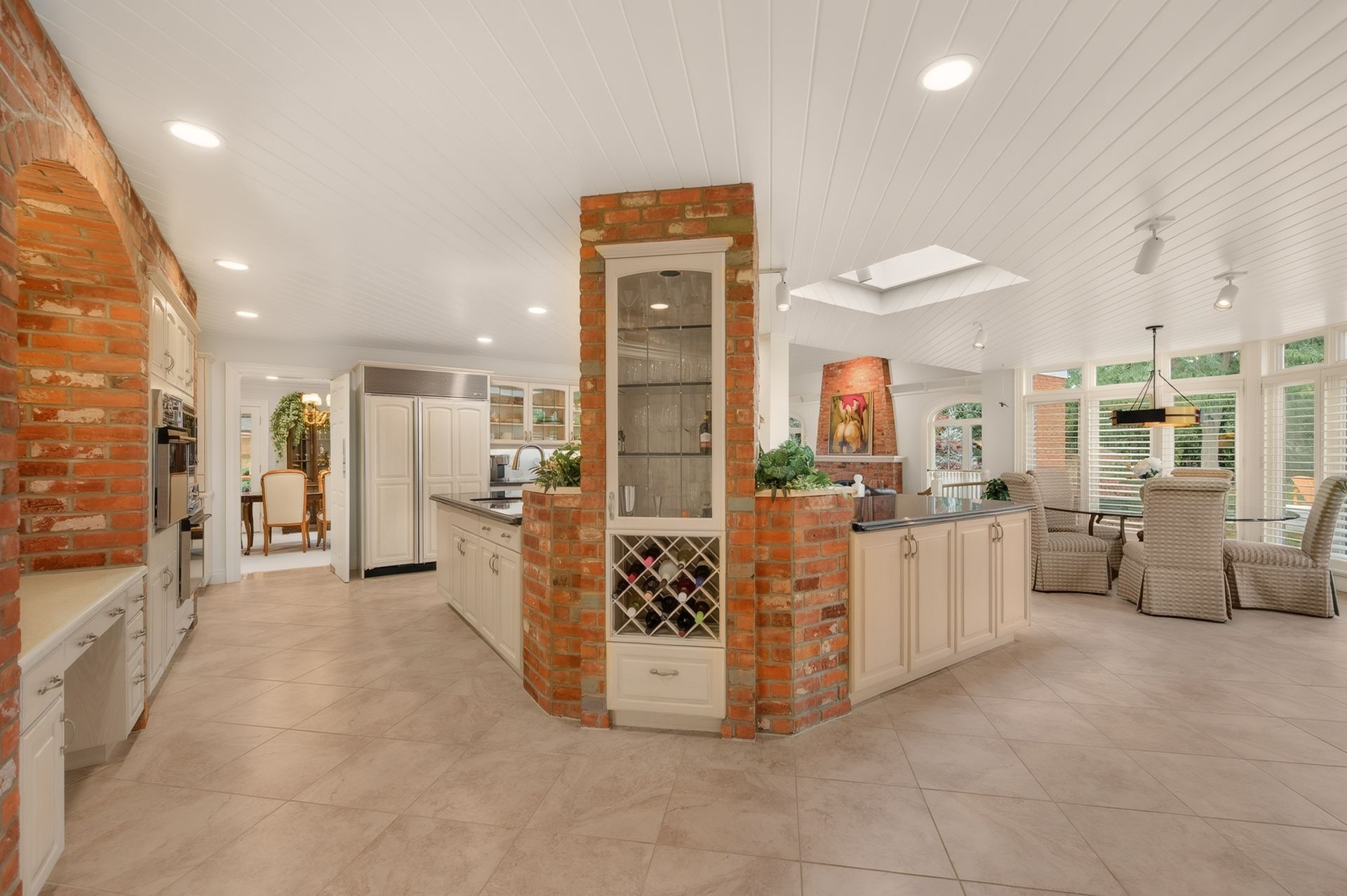 Kitchen with built in wine storage