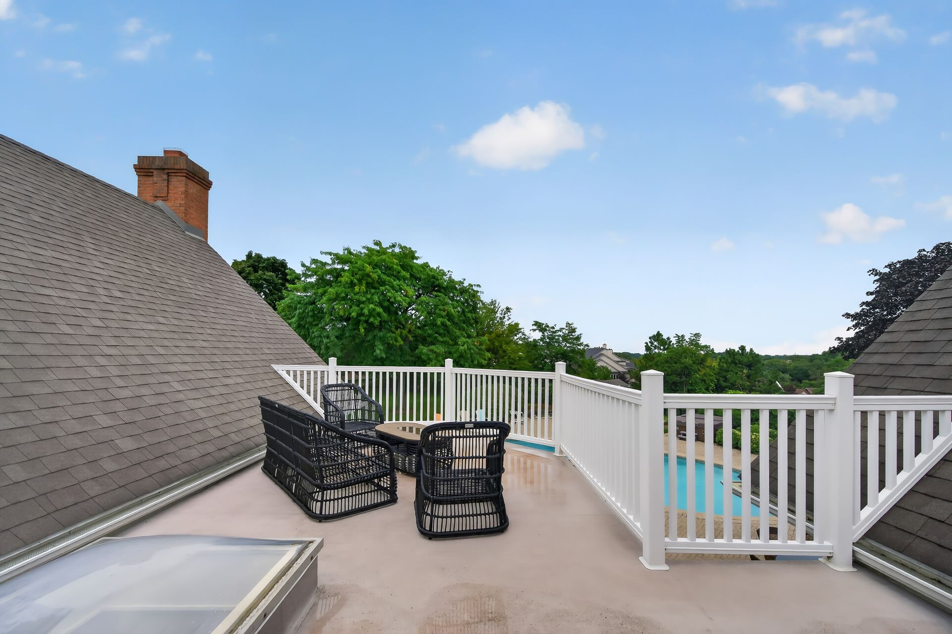 Upper balcony overlooking the pool